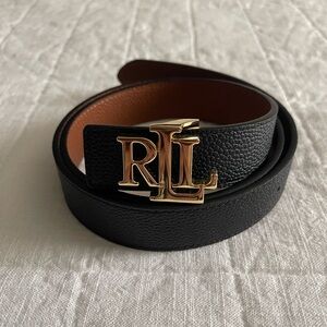 NWOT Ralph Lauren Reversible Black and Brown Leather Belt